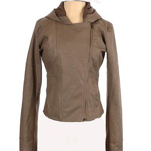 Jack. Hooded Faux Leather Jacket Sz Small